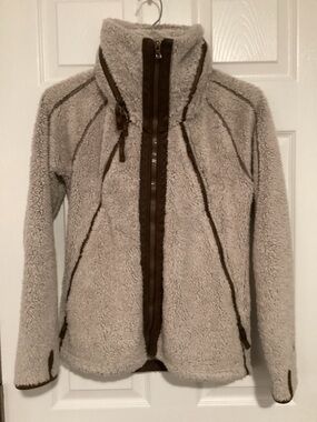 Kuhl Women's Taupe Fleece Ski Jacket with Dark Brown Trim